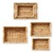 Casafield Set of 3 Water Hyacinth Rectangular Storage Baskets with Wooden Handles - Small, Medium, and Large Woven Nesting Baskets for Organizing